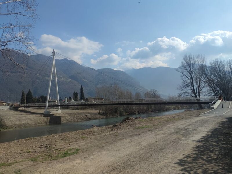 Inaugurazione del "Ponte della Pace" sul fiume Oglio a Costa Volpino