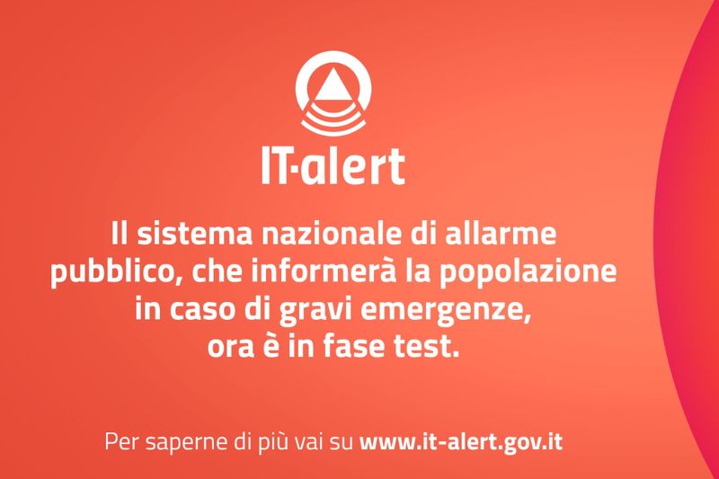 IT-alert: da settembre i prossimi test sui territori