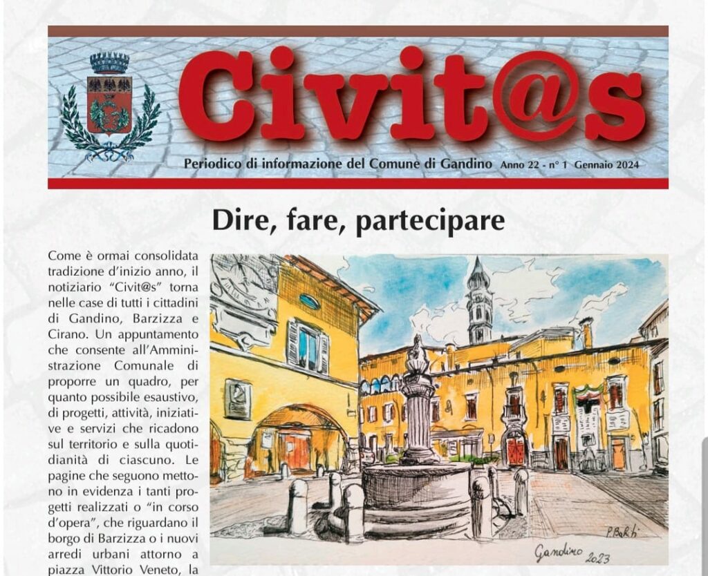Gandino, in distribuzione il nuovo numero del notiziario comunale “Civit@s”
