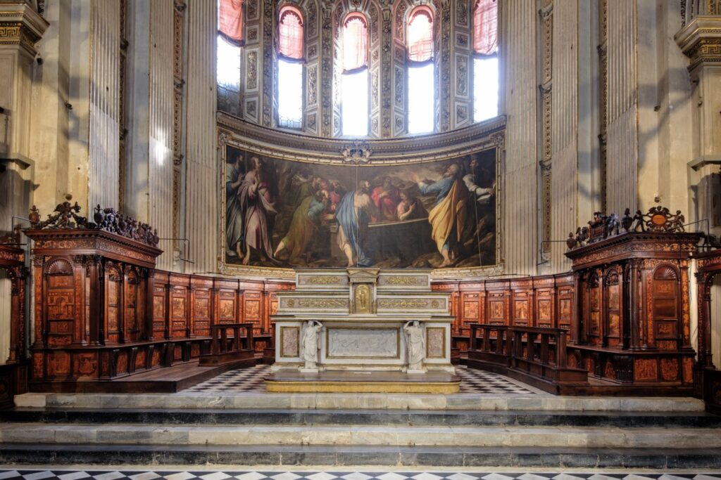 ‘Restauratio Humana’, il documentario sul restauro del Coro ligneo di Capoferri e Lotto in Basilica di Santa Maria Maggiore in onda martedì 7 maggio alle 22.10 su RAI Storia