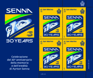Un francobollo per le celebrazioni del 30° anniversario della memoria e dell’eredità di Ayrton Senna