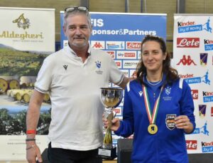 Ugo Galli con Paola Quadri vincitrice del camp italiano master di fioretto femminile categoria 1