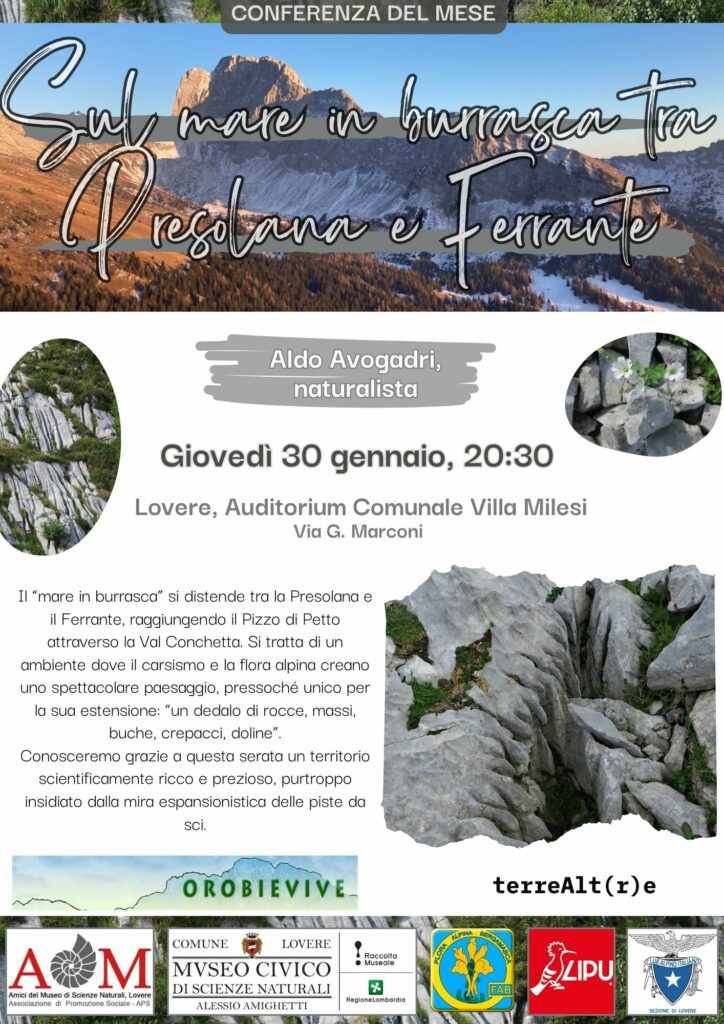 Sul mare in burrasca tra Presolana e Ferrante conferenza a Lovere sul valore naturalistico del territorio