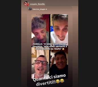 Fiorello e Amadeus show su Instagram e risate sugli ascolti Fiorello e Amadeus show su Instagram e risate sugli ascolti