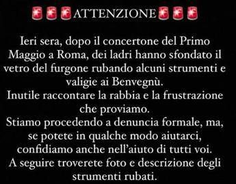 I Benvegnu Ci hanno rubato gli strumenti aiutateci a trovarli I Benvegnu Ci hanno rubato gli strumenti aiutateci a trovarli