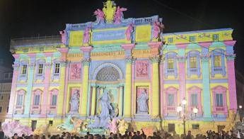Roma Fontana di Trevi illuminata per gli Internazionali di tennis Roma Fontana di Trevi illuminata per gli Internazionali di tennis