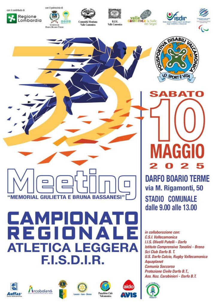 Sabato 10 maggio il tradizionale Meeting di Atletica Leggera FISDIR a Darfo Boario Terme Sabato 10 maggio il tradizionale Meeting di Atletica Leggera FISDIR a Darfo Boario Terme