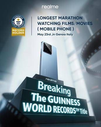realme GT 7 conquista il Guinness World Record 24 ore di film in streaming realme GT 7 conquista il Guinness World Record 24 ore di film in streaming
