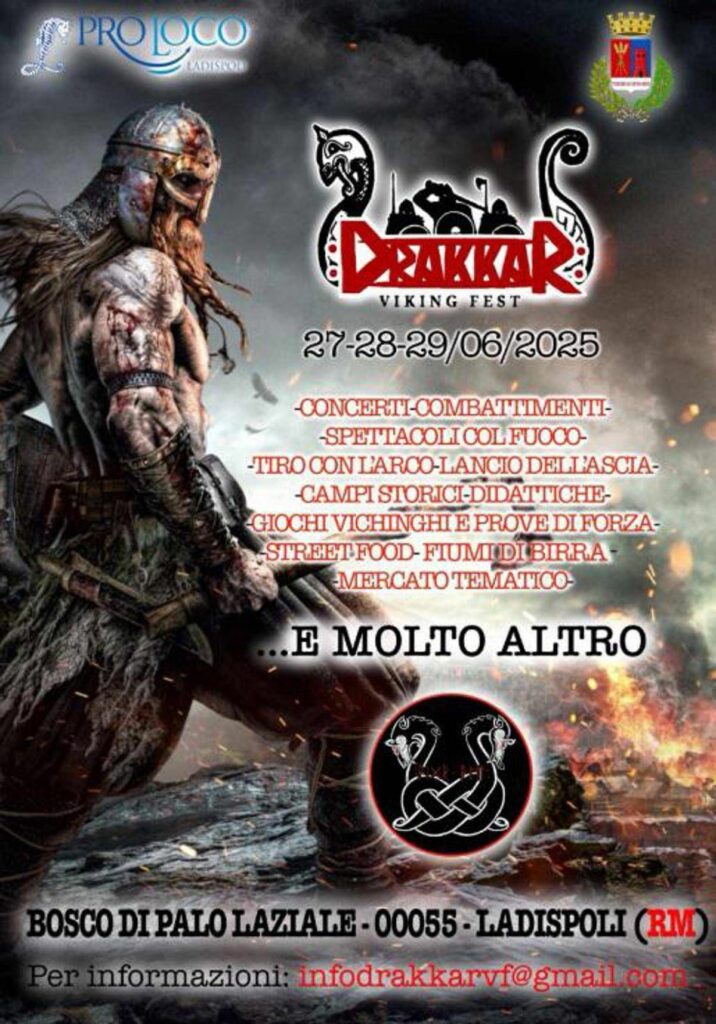Drakkar Viking Fest appuntamento a Ladispoli dal 27 al 29 giugno 1 Drakkar Viking Fest appuntamento a Ladispoli dal 27 al 29 giugno 1