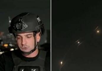 Piovono missili il giornalista e lattacco su Tel Aviv Video Piovono missili il giornalista e lattacco su Tel Aviv Video