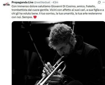 Propaganda Live e morto il trombettista Giovanni Di Cosimo aveva 61 anni Propaganda Live e morto il trombettista Giovanni Di Cosimo aveva 61 anni