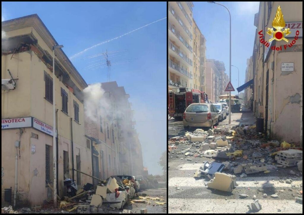 Sassari esplosione in una palazzina un ferito grave Sassari esplosione in una palazzina un ferito grave