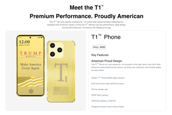 Trump Phone cambiano promesse su produzione specifiche e disponibilita