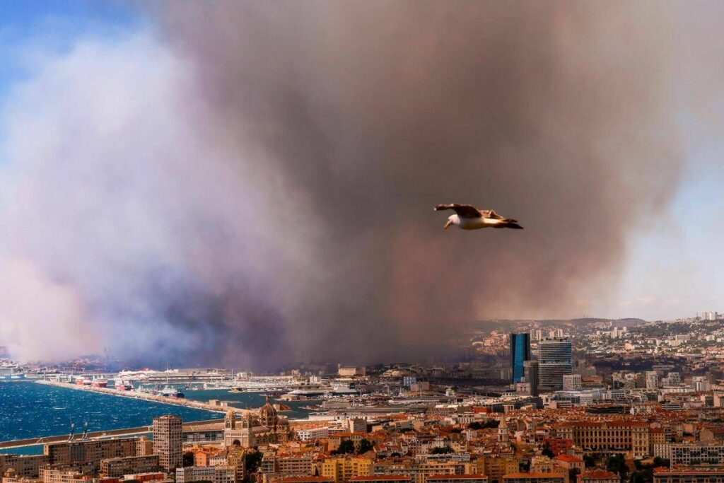 Francia maxi incendio raggiunge Marsiglia chiuso aeroporto Francia maxi incendio raggiunge Marsiglia chiuso aeroporto