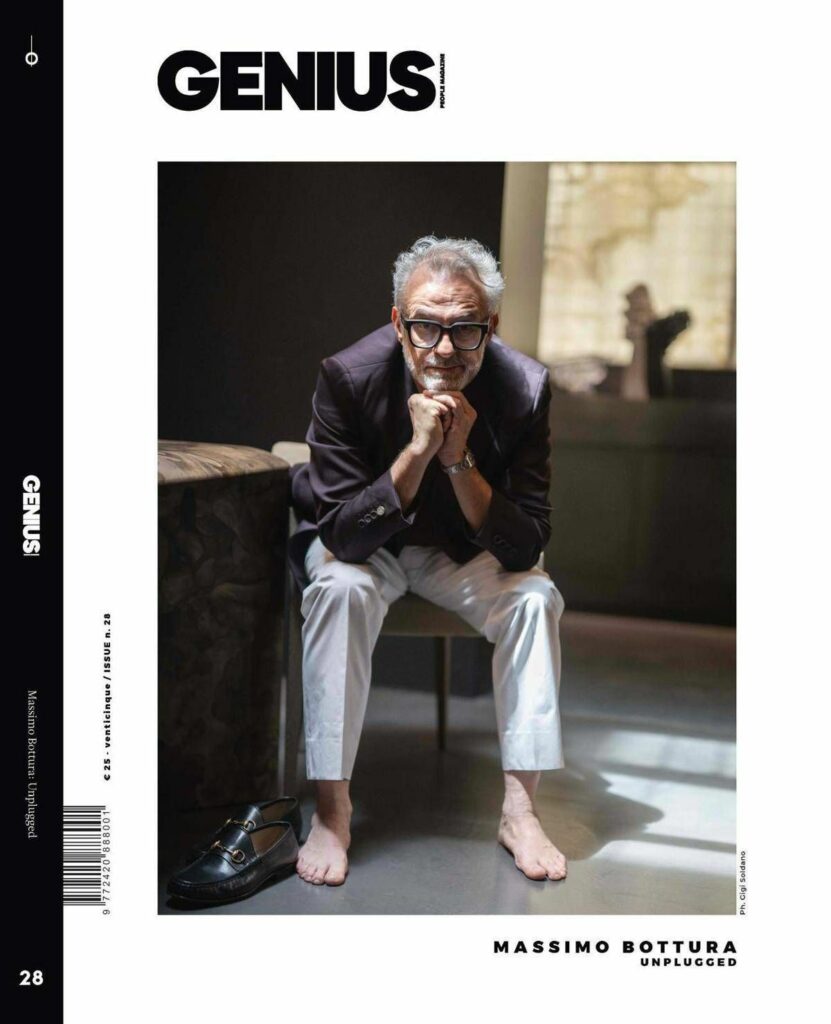 Lo chef Massimo Bottura protagonista della cover story di Genius People Magazine Lo chef Massimo Bottura protagonista della cover story di Genius People Magazine