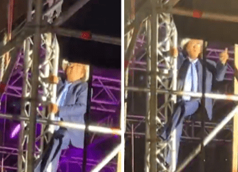 Al Bano versione Spiderman a 82 anni si arrampica sul palco Il video