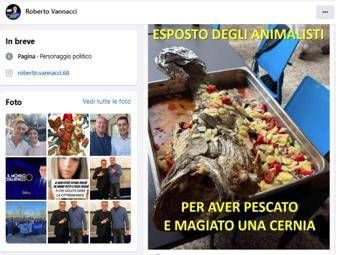 Vannacci posta foto cernia al forno Animalisti denunciatemi lho anche mangiata